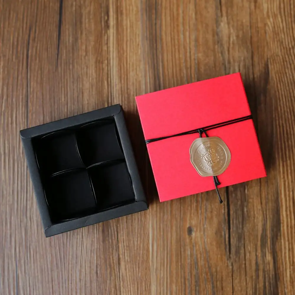 4 grains of chocolat Красные коробки для шоколада подарочная коробка для шоколада День Святого Валентина Рождество День рождения Аксессуары для вечеринки подарок упаковка 10 компл./лот - Цвет: 4 grains of chocolat