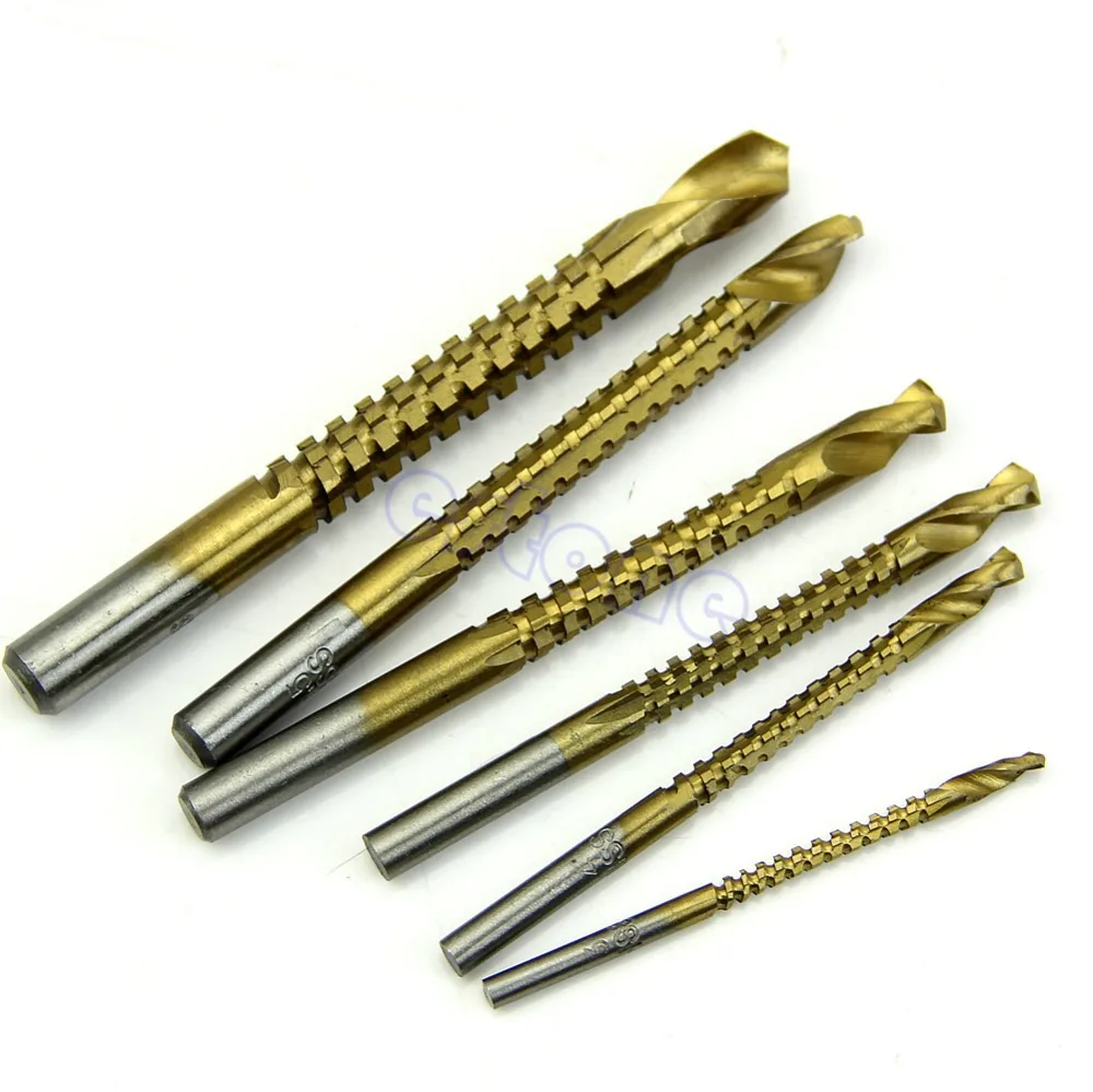 

6pcs Ti Drill Bit Woodworking Plastic Cutting Hole Saw H02