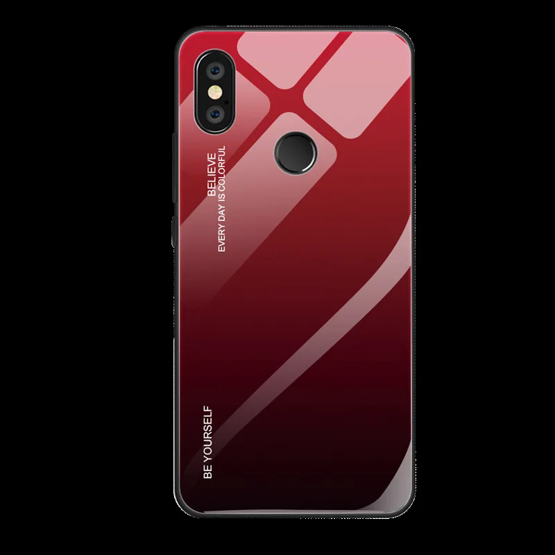 Градиентный чехол из закаленного стекла для Xiao mi Red Note 7 5 6 Pro Pocophone F1 8 A2 Lite 6X 5X 9 SE 9t