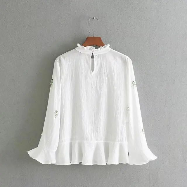 2018 Женская винтажная бабочка рукав украшенный бисером белая английская