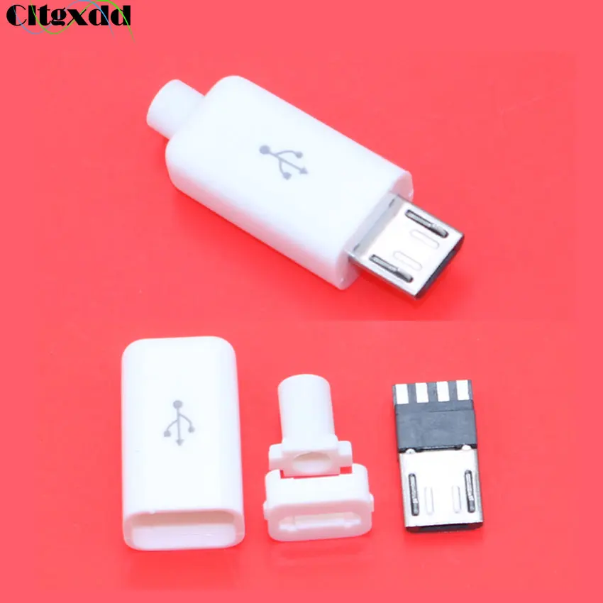 

Cltgxdd 1 шт. 4-контактный разъем Micro USB для сварки, разъем типа «папа», 4P USB разъем для зарядки 4 в 1, комплект cova White