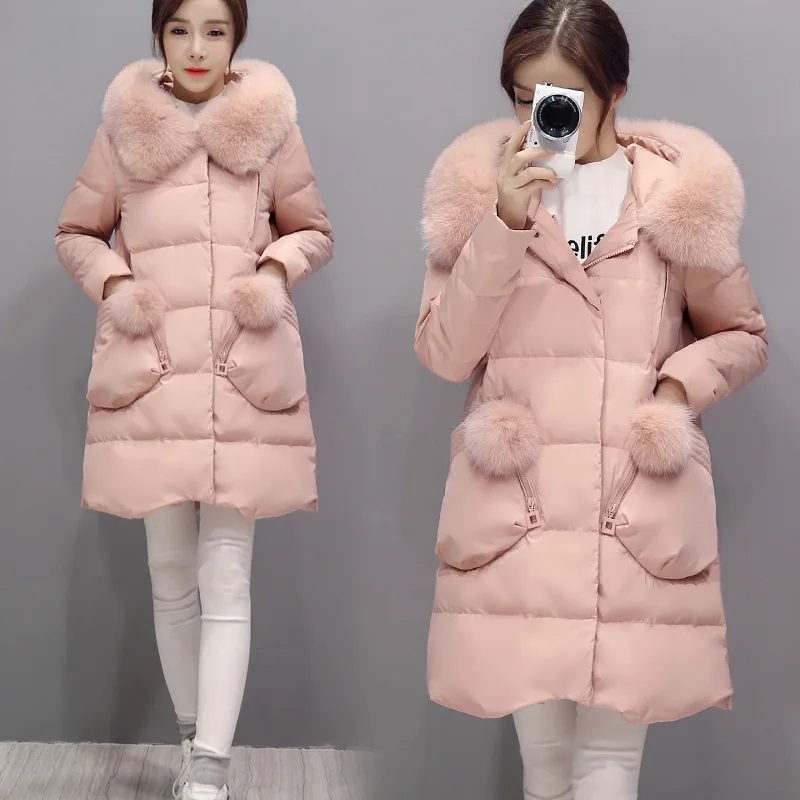 2020 зимняя куртка на утином пуху Женская длинная пуховая с капюшоном из