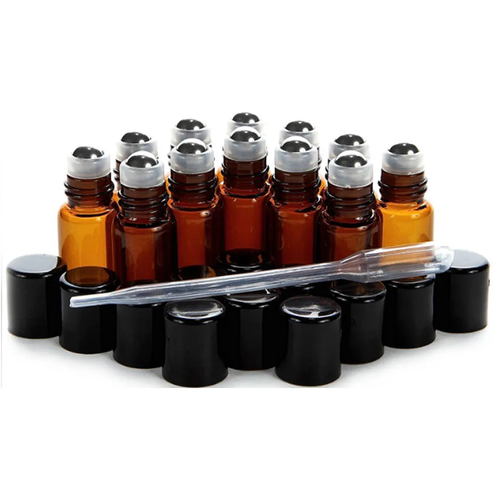 3 мл Кобальт Синий Янтарный стеклянный рулон на бутылках с шариками из