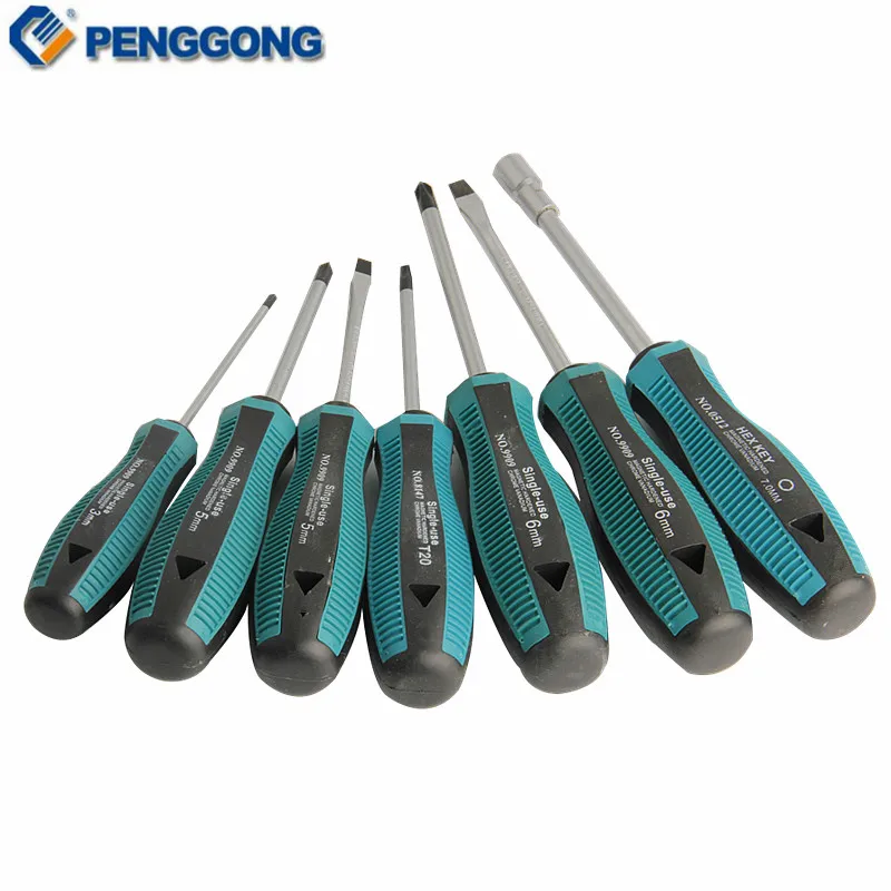 PENGGONG 7 шт. набор крестообразных отверток Phillips/Hex flex bits отвертка шлицевая Магнитная