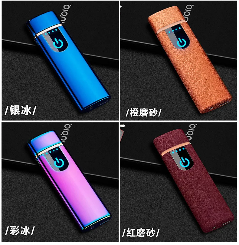 Тонкая сенсорная электрическая зажигалка для сигарет usb зарядка Ligthers нагревательный провод ветрозащитная перезаряжаемая Зажигалка вольфрамовые гаджеты для мужчин