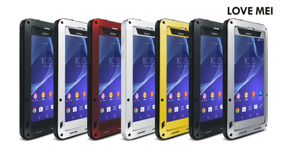 Любовь Мэй металлический алюминиевый чехол для Sony Xperia Z2 мощный Броня