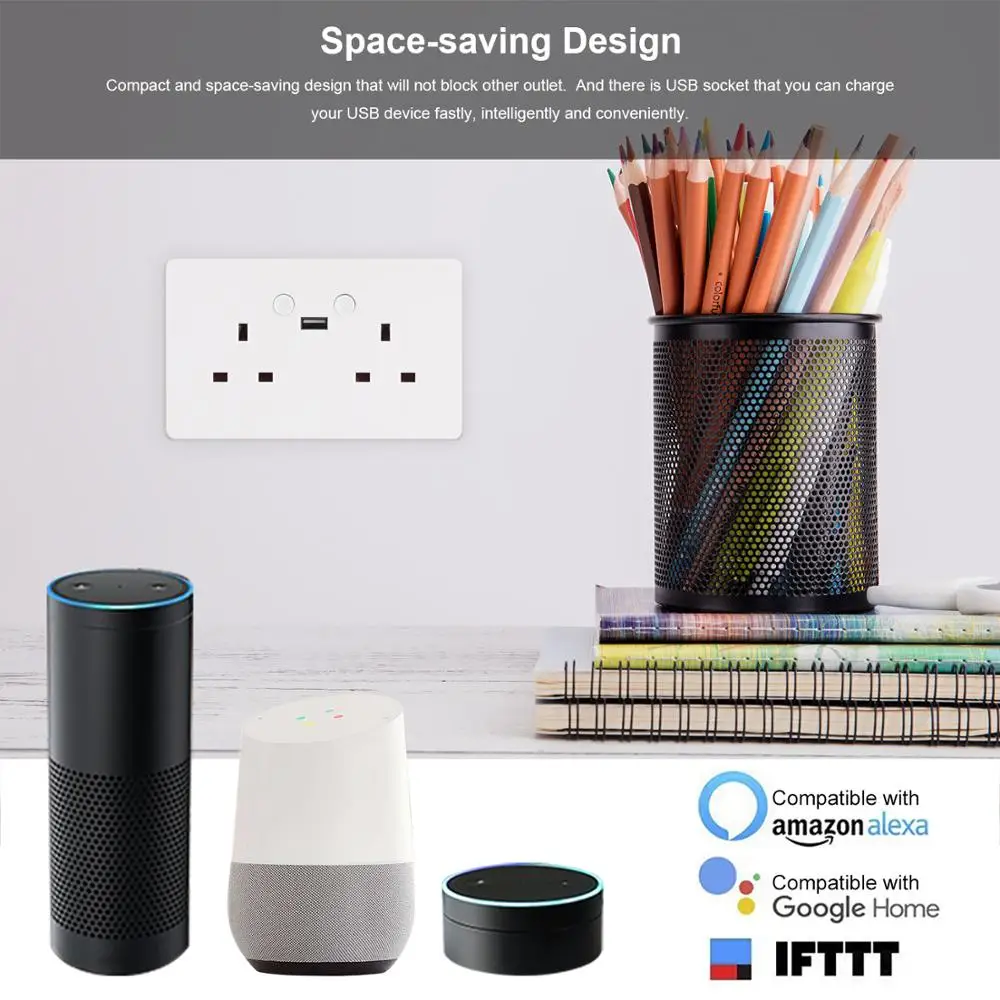 Двойной 2 USB порт 10A настенная розетка панель вилка US UK Smartlife телефон пульт
