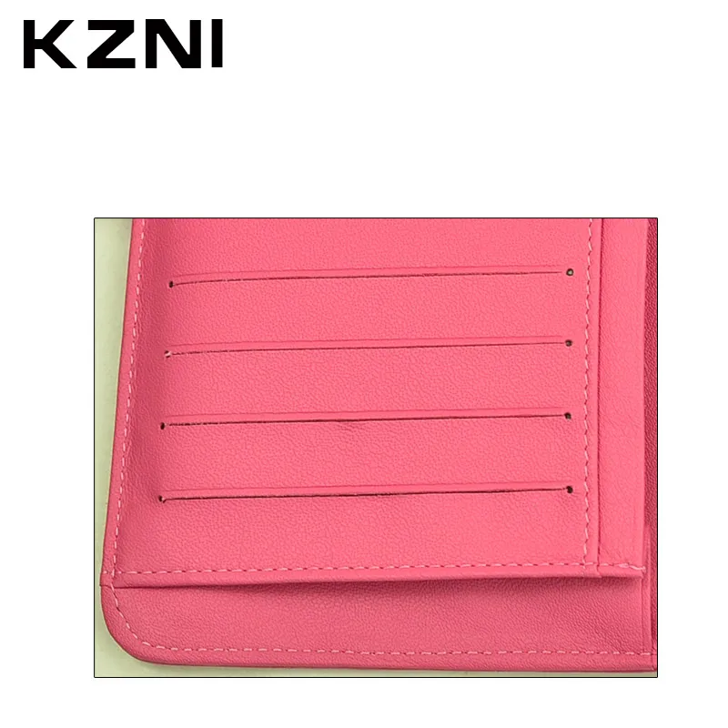 KZNI Crocodile Women Genuine Leather Embossed Wallet Card Holder Credit Purse Porta Carte Di Creditoporte 2116 | Багаж и сумки