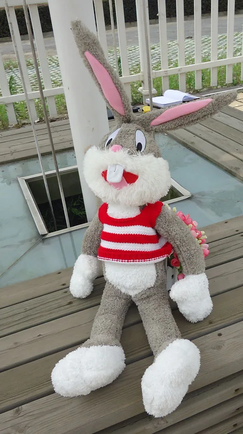 BOLAFYNIA Bugs Bunny детские плюшевые игрушки большие куклы модели на день рождения подарок на день Святого Валентина мягкая игрушка - Цвет: red