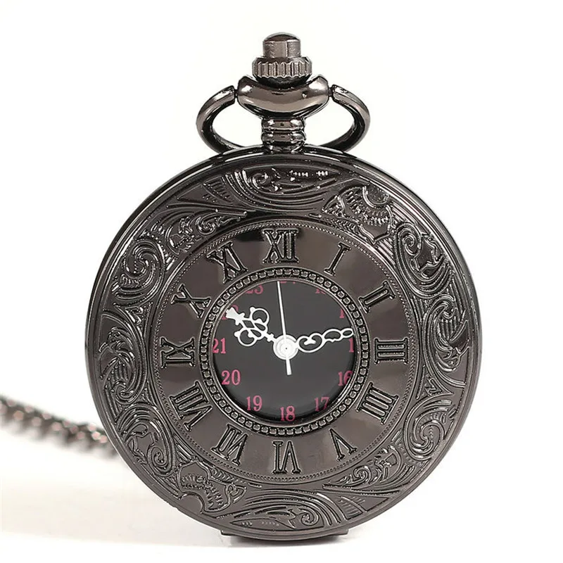 2016 Высокий Рейтинг Роман Ретро Античная Стимпанк Карманные Часы Черные Мужчины
