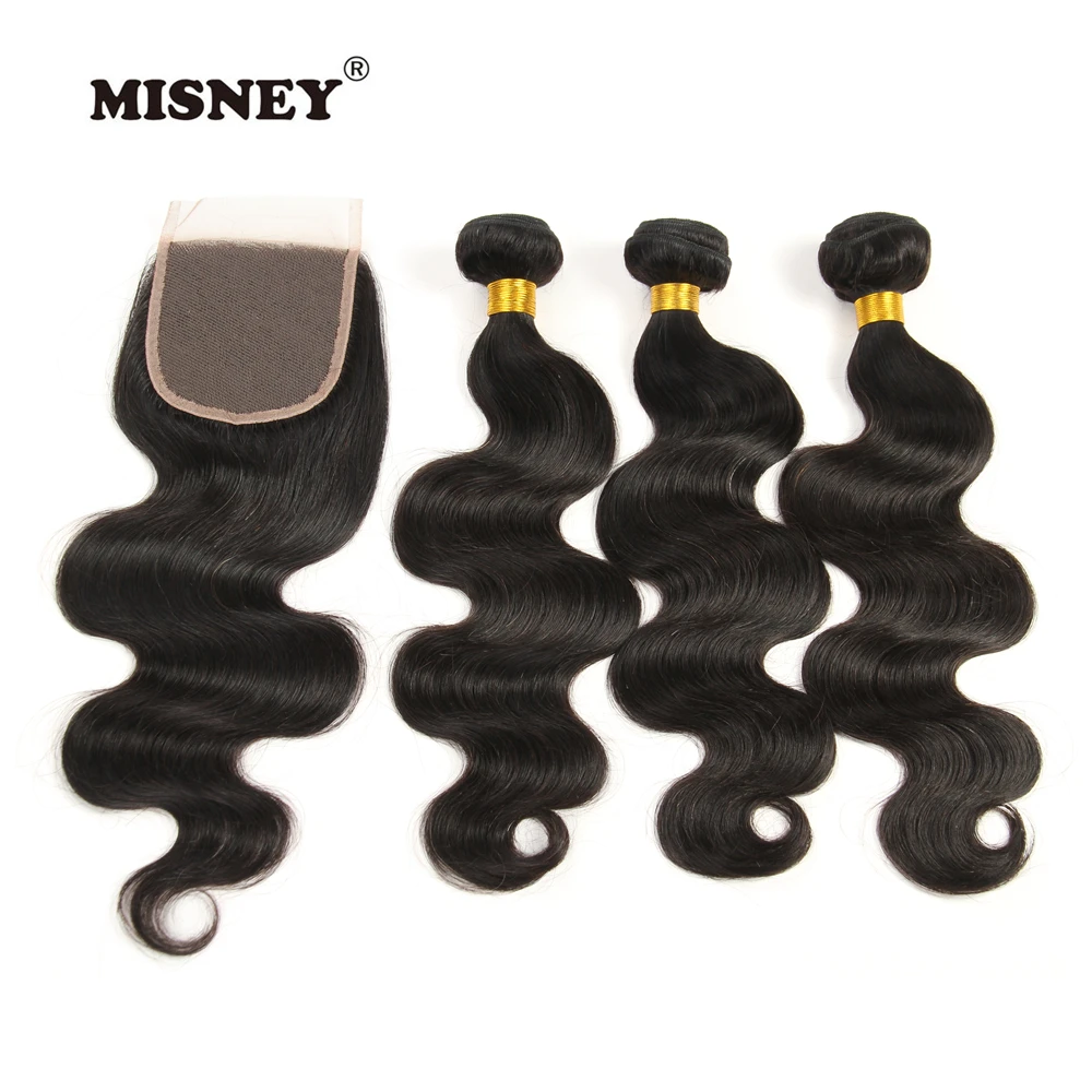 

Lace Closure 4x4 Brazilian Virgin Hair Body 100% Human Hair Natural Black Color Raw Hair Extension With Baby Hair