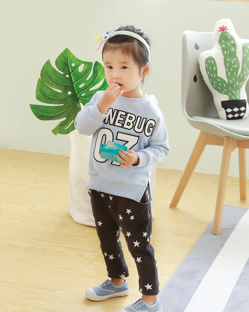 Весна-осень 2017 брюки для девочек и мальчиков Детские повседневные с принтом