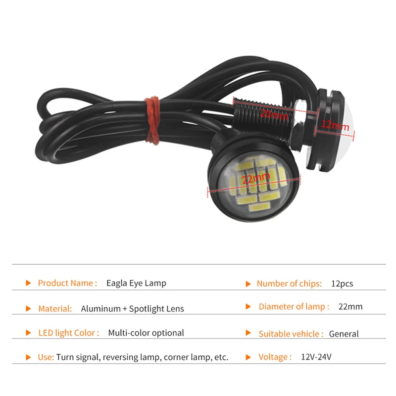 2 шт., орлиный глаз, светодиодный 4014, 12SMD, 23 мм, DRL, дневные ходовые огни, водонепроницаемый светильник, автомобильная лампа, светодиодный светильник, высокая мощность, светильник s, автомобильная лампа