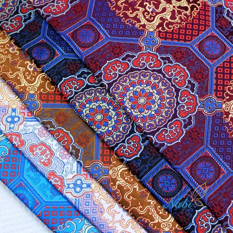 SMTA Подсолнух Дракон шелковая парча ткань китайский стиль cheongsam парча ткань жаккардовая ткань темная
