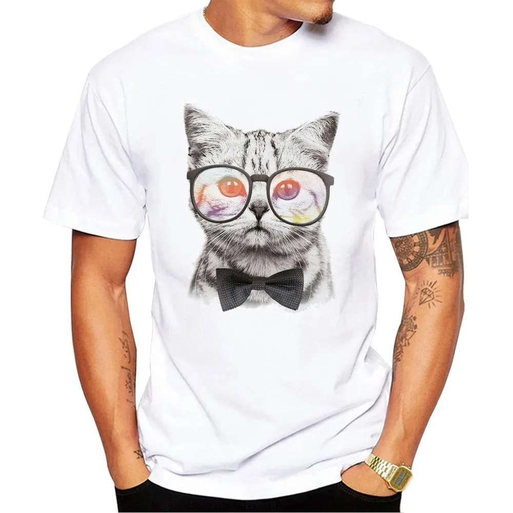 Винтажная футболка с короткими рукавами и круглым вырезом надписью TEEHEART Naughty Cat