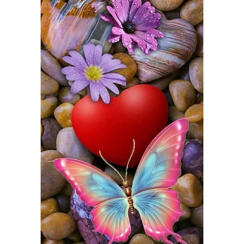 Полная квадратная/круглая Алмазная вышивка Любовный камень 5D алмазная живопись