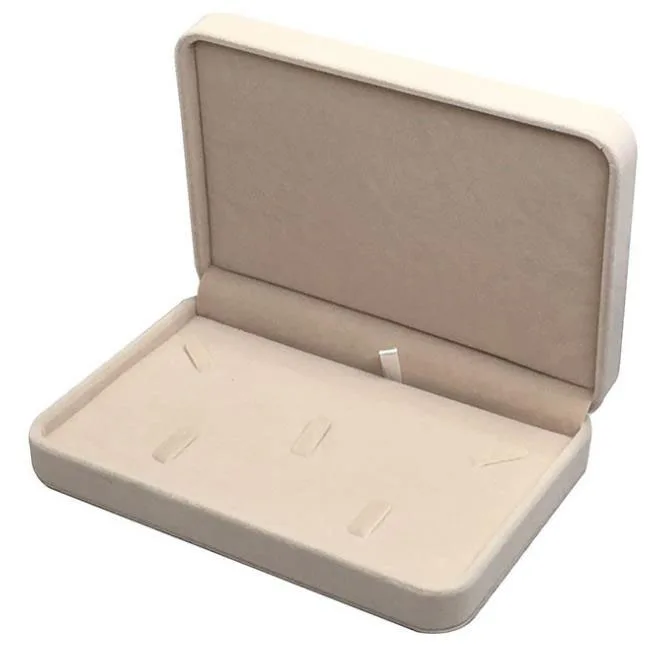 beige 17x12x3,5 см бархатная коробка для ювелирных изделий, коробка для ожерелья, Подарочная коробка для ювелирных украшений, демонстрационная коробка для хранения - Цвет: beige