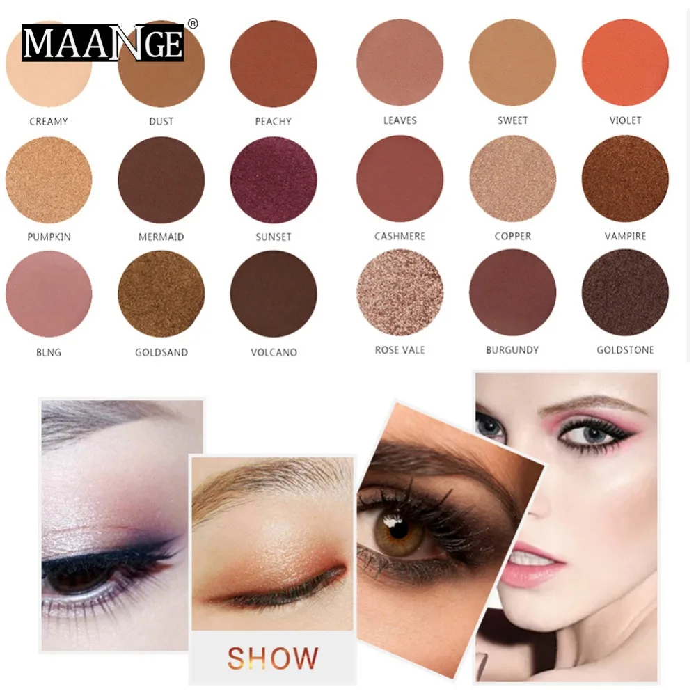 MAANGE Professional 18 цветов Тени для век Косметические матовые мерцающие тени Макияж