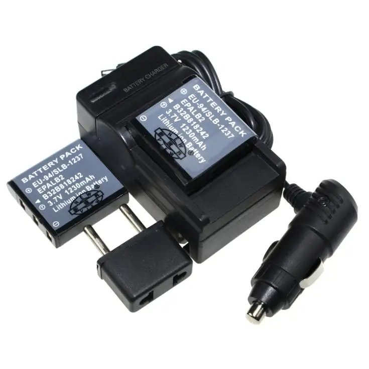 High Capacity 2PCS Battery For Camera 3.7V EU-94 /SLB-1237 EU 94 /SLB 1237 Replacement | Электроника