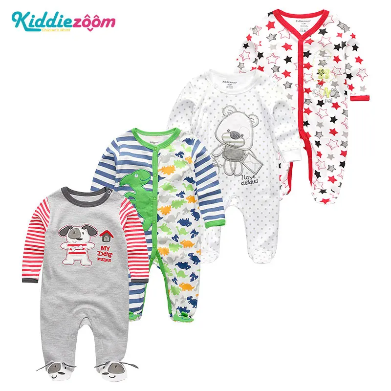 4 шт./лот одежда унисекс для новорожденных мальчиков Roupas de bebe хлопковые
