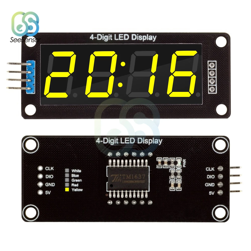 TM1637 0 56 &quot0 дюймов 4 значные цифровые часы Светодиодная трубка дисплея 7 сегментов