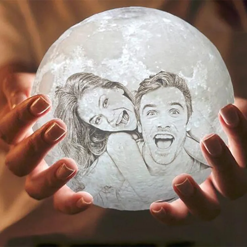 

15cm 18cm 20cm 3D Printing Moon Lamp Led Night Light Customized Presonality USB Rechargeable Nightlight Touch/Remote