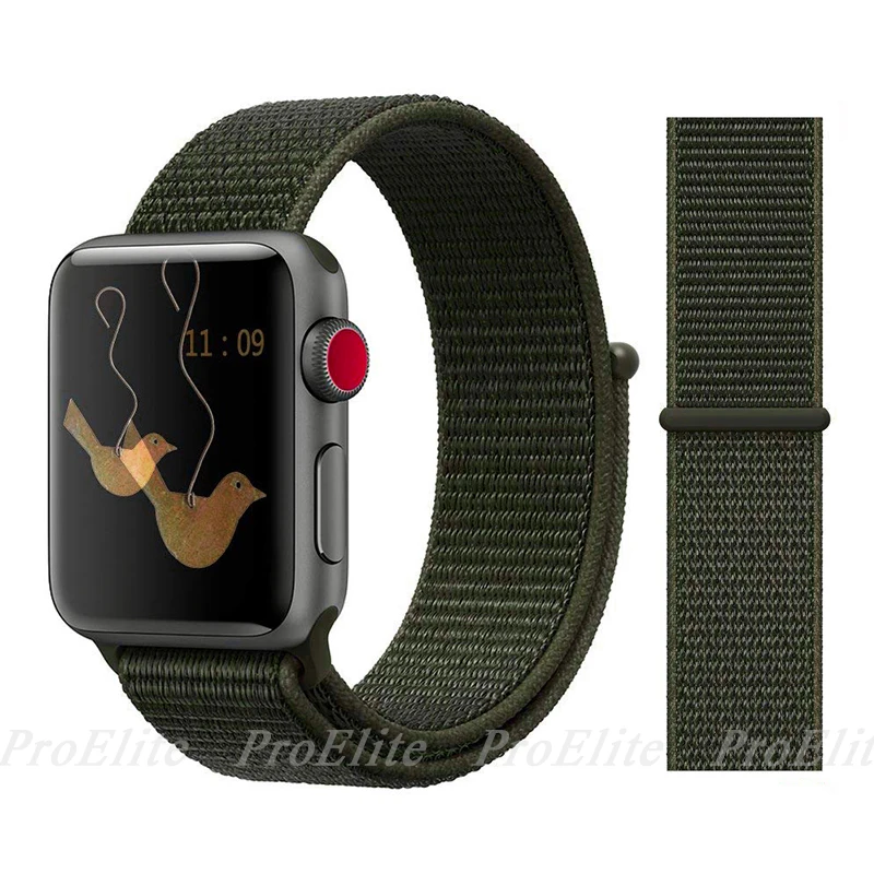 Color17 Cargo Khaki Ремешок для наручных часов Apple Watch Series 5/4/3/2/1 38 мм 42 мм мягкий нейлон в едином положении во время занятий легкой атлетикой, correa, дышащая поверхность спортивные петли для наручных часов iwatch, 5 4 40 мм 44 мм - Цвет ремешка: Color17 Cargo Khaki