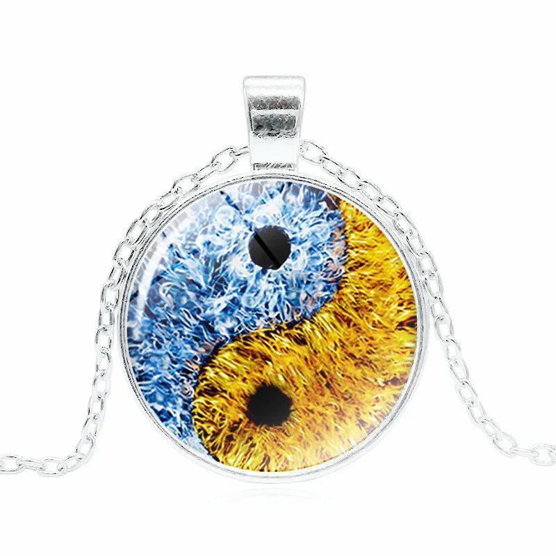 Новинка 2018 лидер продаж готический ожерелье Янь стеклянный кабошон подвеска для