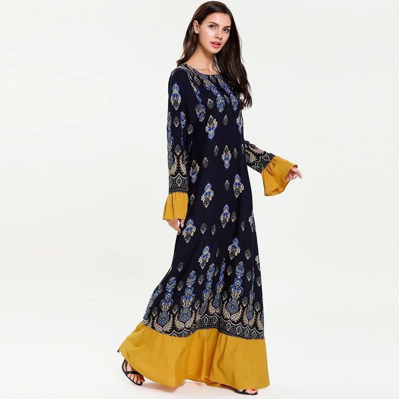 Женское платье Musulmane Vestidos Arabes Elegantes кафтан абайя Дубай исламское Кафтан женское