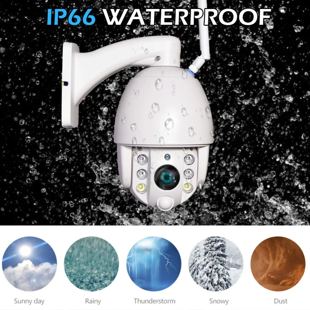 HD 1080P 2MP PTZ IP Camera Outdoor Zoom Waterproof Mini Speed Dome Wifi Wireless 5X Optical Night CCTV Security Cam | Безопасность и