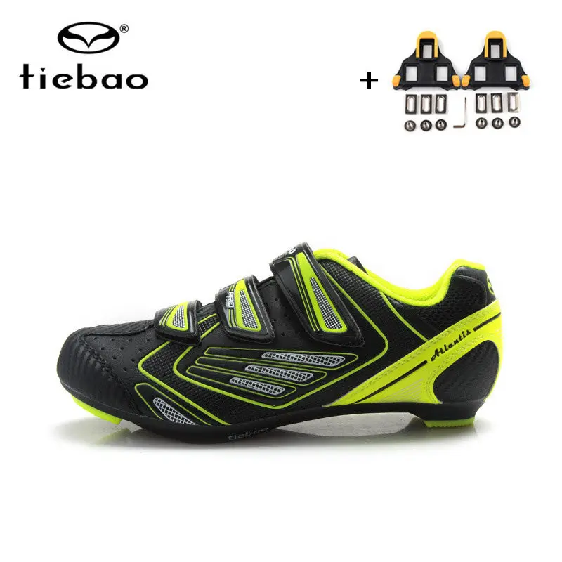 Tiebao уличный MTB велосипедные туфли для мужчин и женщин zapatillas deportivas mujer обувь для велоспорта самоблокирующаяся обувь для шоссейного велосипеда беговые кеды - Цвет: green with cleats