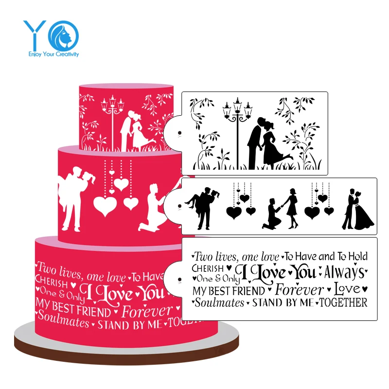 3 шт./лот свадебное украшение трафарет для торта формы помадки инструменты