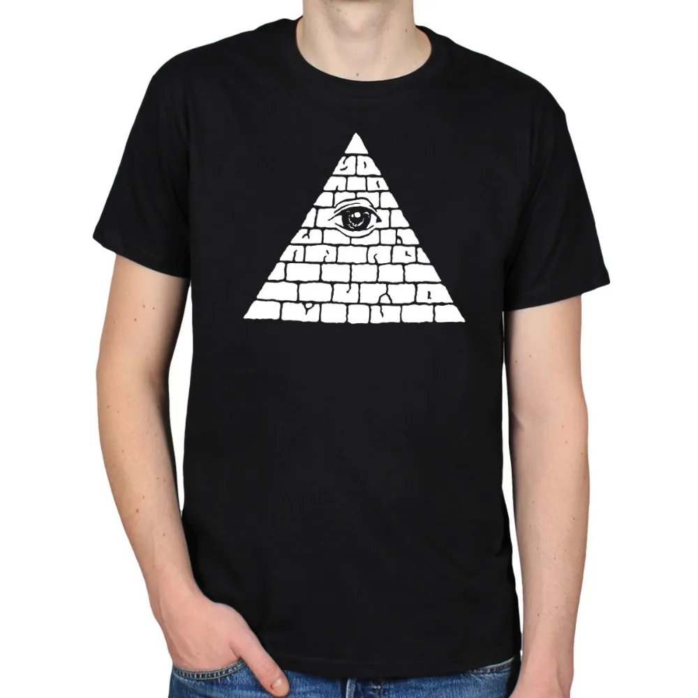 2019 горячая Распродажа футболка из 100% хлопка с изображением пирамиды глаз ILLUMINATI NWO