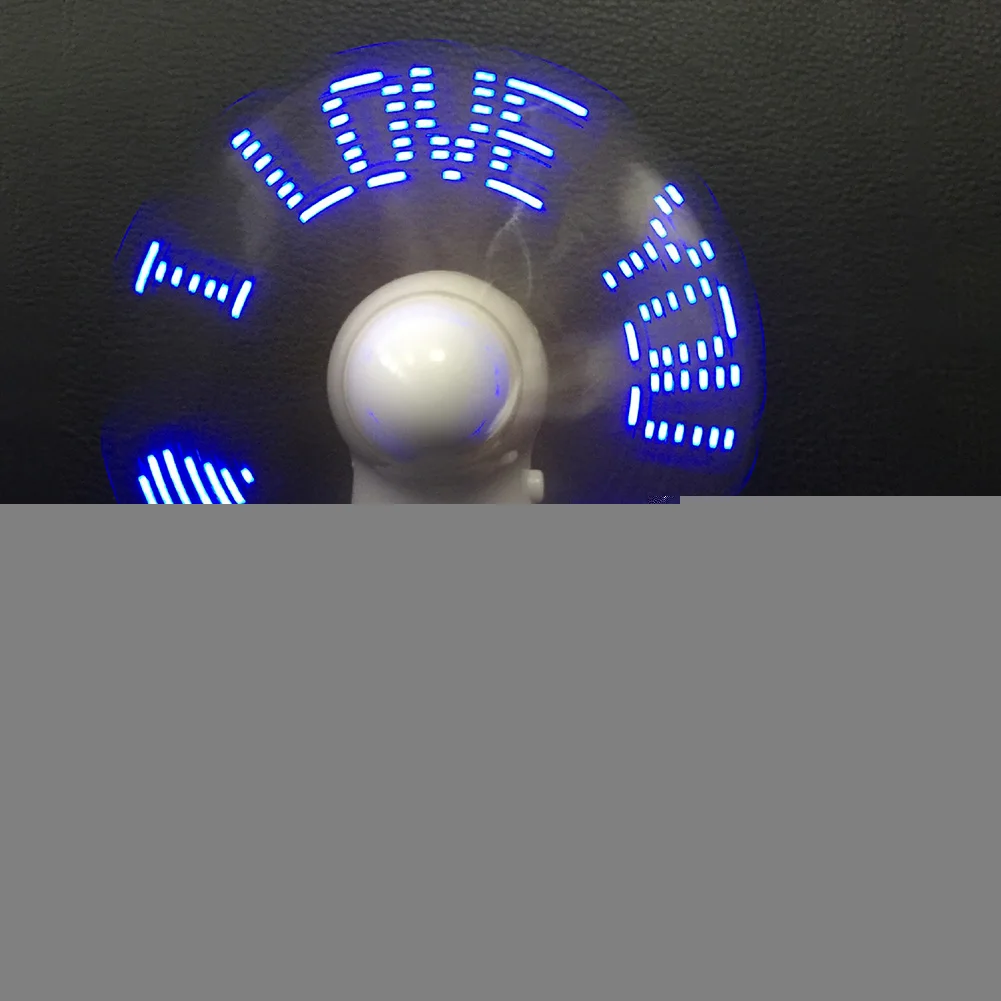 Handheld Flash LED Love Pattern Mini Fan Super Mute Battery Operated Desktop Gaming Accessories Mini Cooling Fan