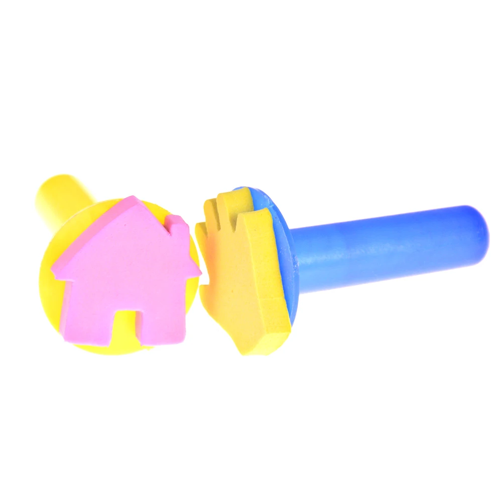 Randomly DIY Graffiti Sponge Brush Seal Painting Tool Plastic Handle Funny Kids Children's Drawing Toys 5pcs/set | Игрушки и хобби
