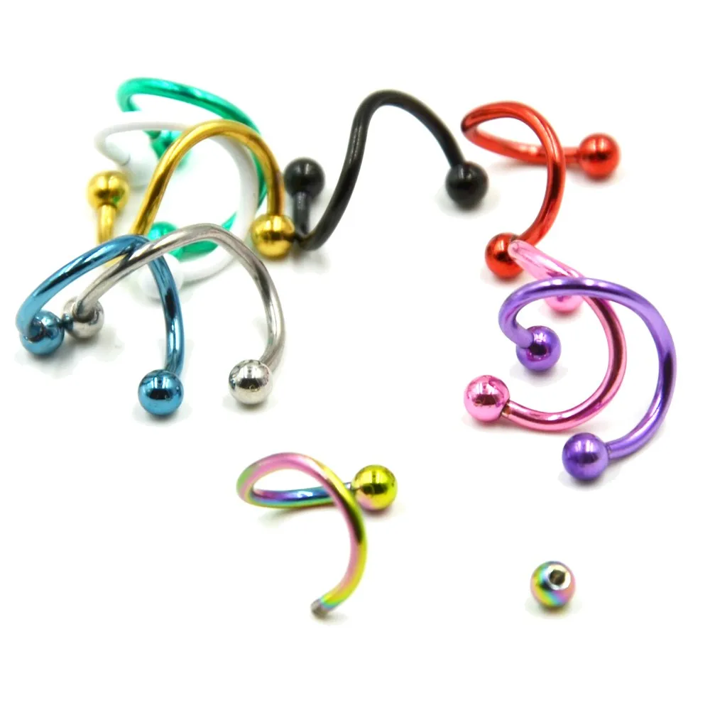 _ Набор анодированных колец для пупка|body jewelry|eyebrow barstongue barbell |