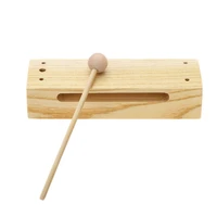 wooden percussion block woodblock with mallet exquisite kid children musical toy percussion instrument