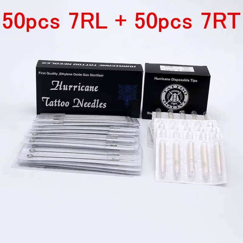 100 шт./компл. тубы для татуировок с набором игл 50 шт. круглым вкладышем и