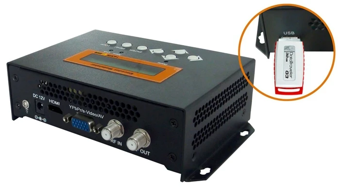 FUTV4656 DVB T/DVB C(QAM)/ATSC MPEG 4 AVC/H.264 HD энкодер модулятор (тюнер HDMI YPbPr/CVBS/S Video in RF out) USB для