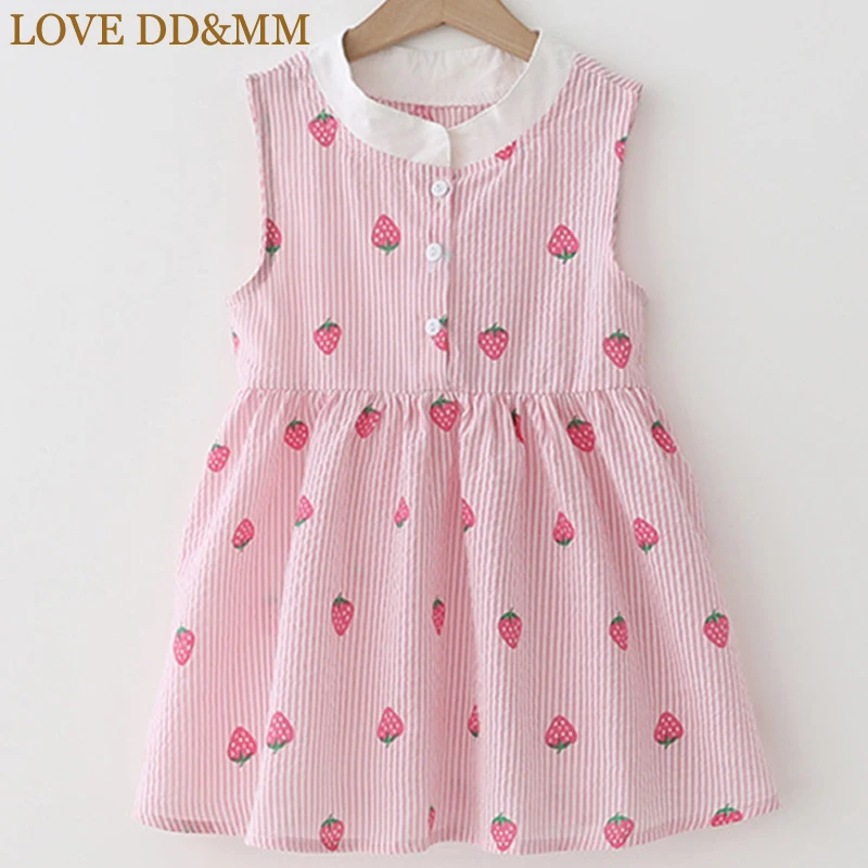 LOVE DD&ampMM Girls Dresses Summer New Children's Clothing Cute Girl Strawberry Casual Vest Dress Sweet Princess Clothes | Детская
