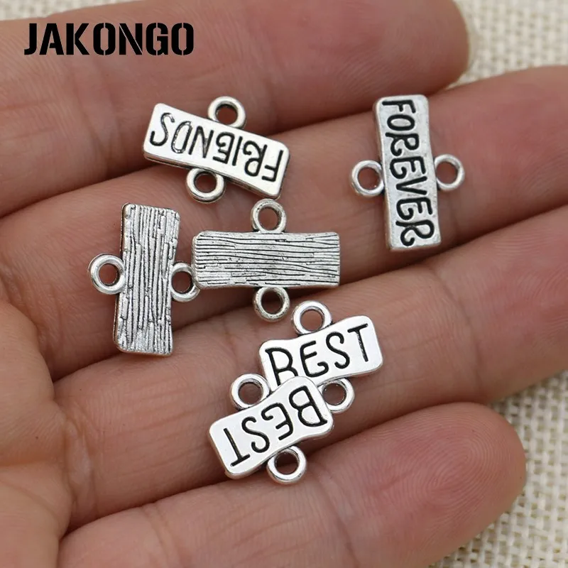 JAKONGO античный посеребренный соединитель Best Friends Forever для изготовления ювелирных