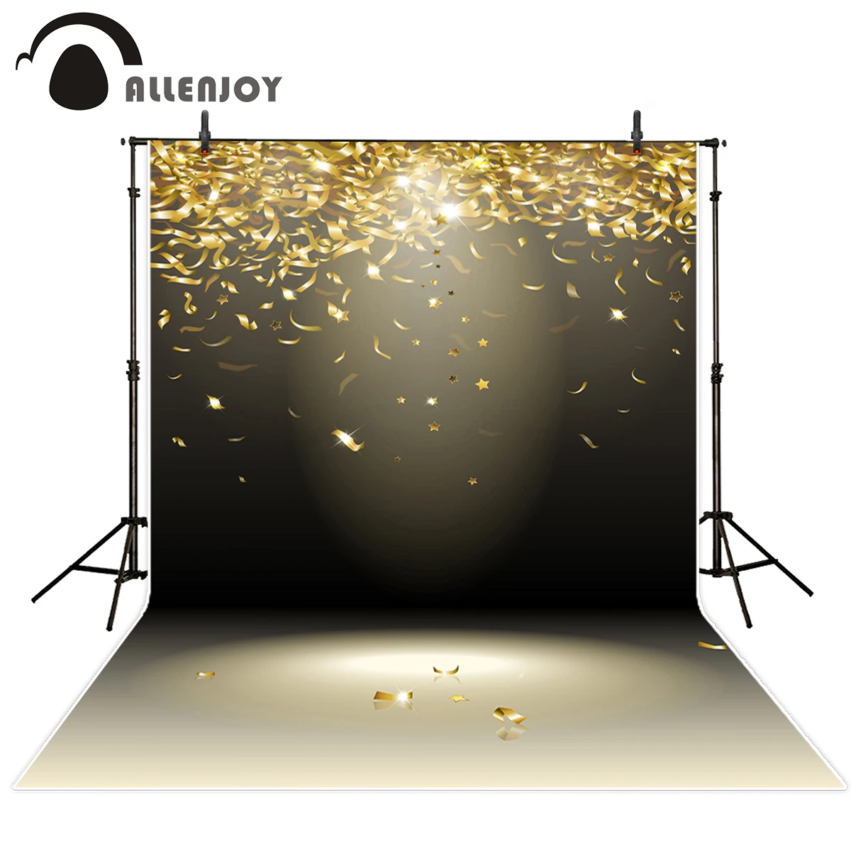 Фон для фотосъемки Allenjoy Золотая шелковая лента праздничный фон новорожденных