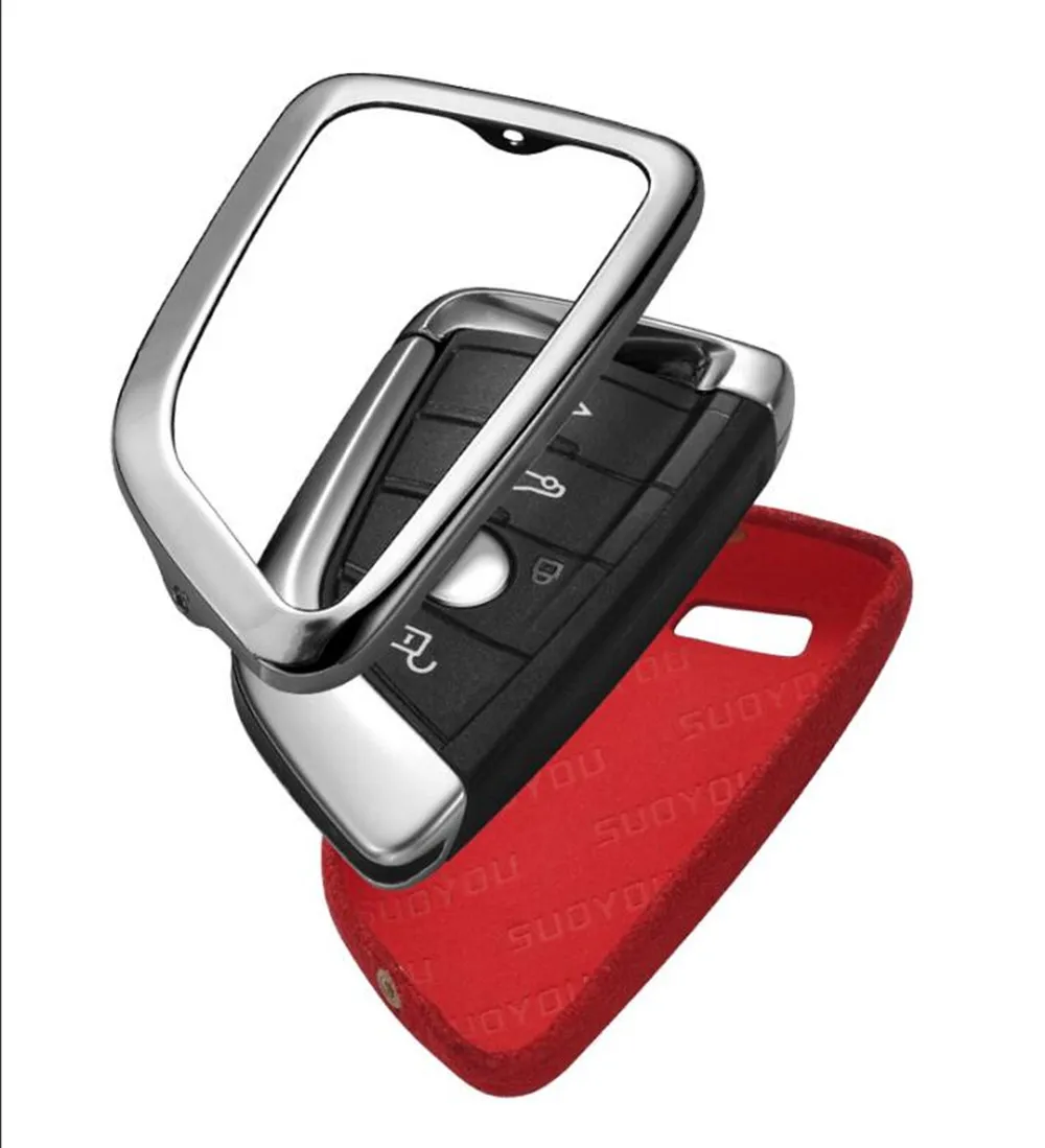 Роскошный чехол для автомобильного ключа из натуральной кожи оцинкованный сплав