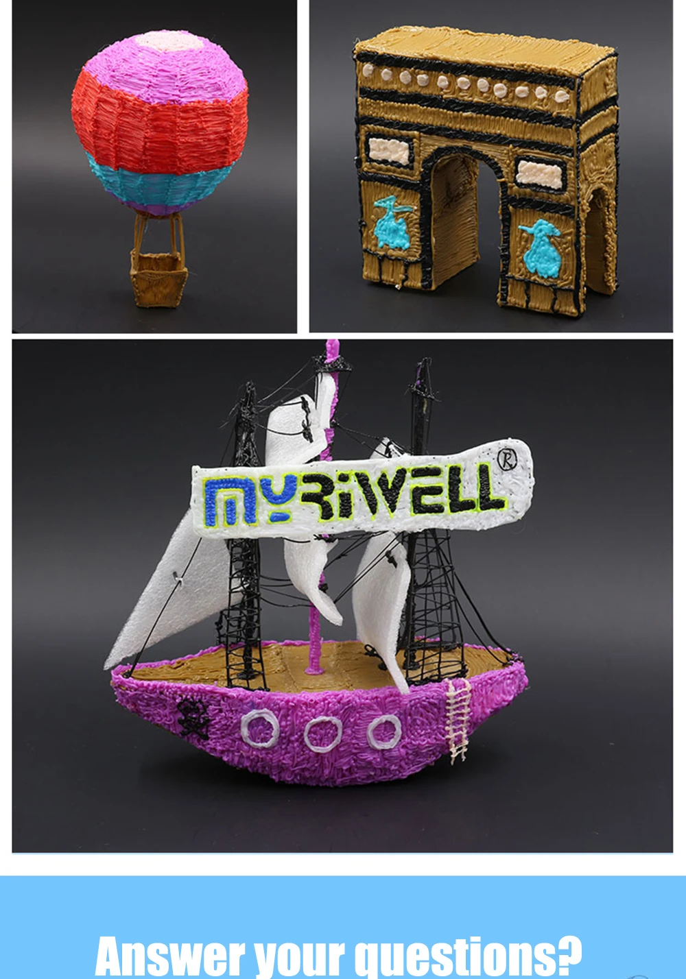 Myriwell 3d печать pen1.75 мм ABS Смарт 3D Ручка для рисования+ нить+ адаптер креативный подарок для детей дизайн живопись