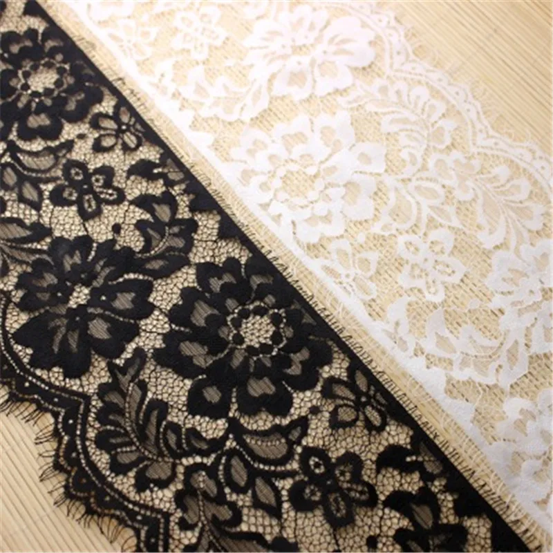 Кружевная лента для вышивания ресниц белый и черный цвета аксессуары рукоделия 3