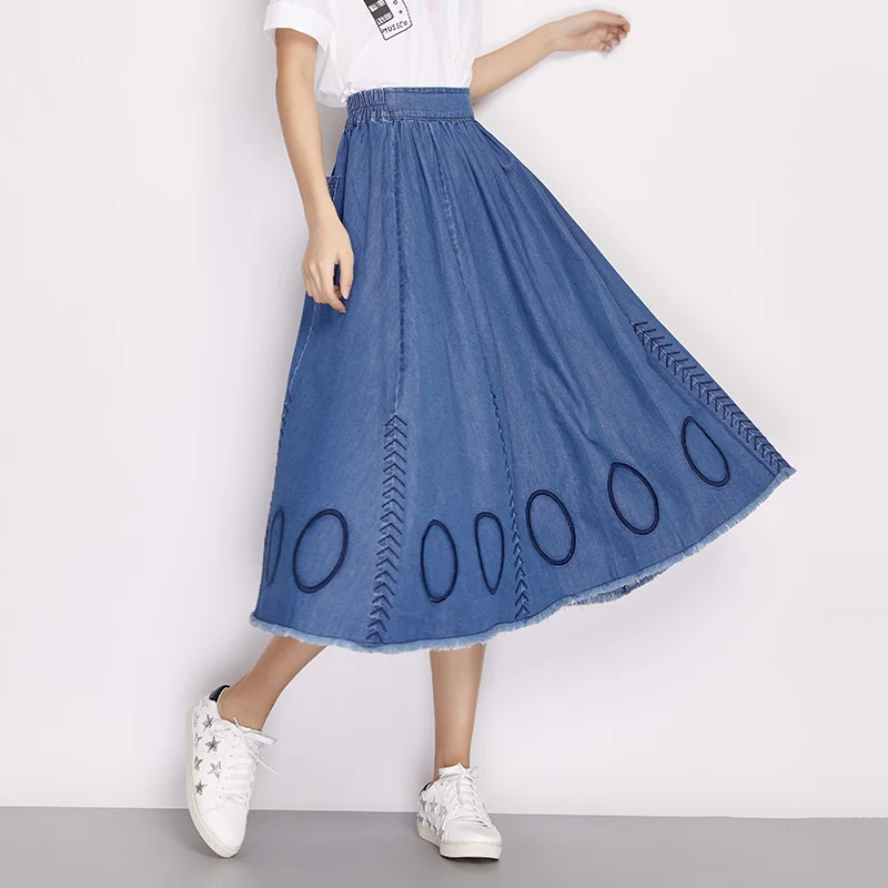 LEIJIJEANS Новое поступление весна размера плюс рисовые уши узор круг вышивка до
