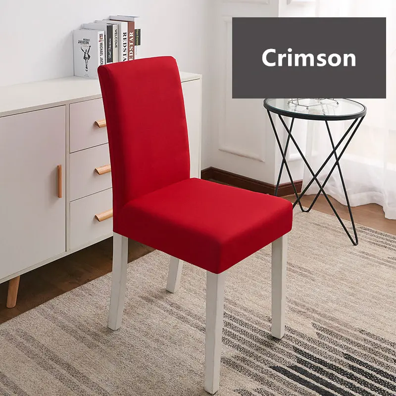 Crimson 20 цветов чехол для кресла спандекс стрейч эластичные Чехлы сплошной цвет чехлы на стулья для столовой кухни свадьбы банкета отеля - Цвет: Crimson