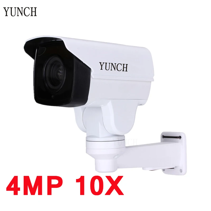 YUNCH 4MP наблюдения мини IP PTZ камера 10X зум CCTV наружного ночного видения ИК 80 м с Onvif SD