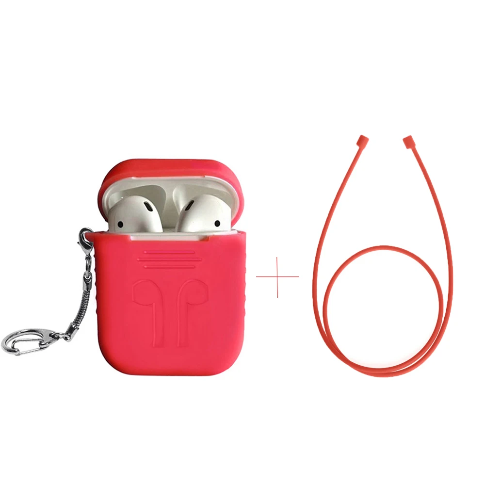 Anti Lost Case For Apple AirPods Ear Loop String Silicone Shock Proof Key-chain Protector Case+Strap for Portable Cover |