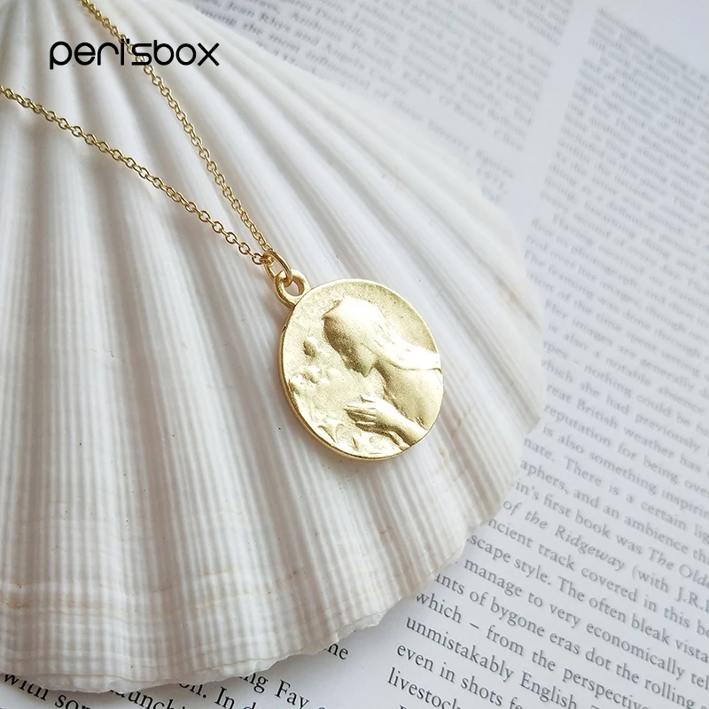 Ожерелье с подвеской в виде диска из монета золотого цвета Peri'sBox ожерелье